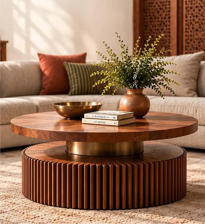 Chabutra-Inspired Center Table styled in a room