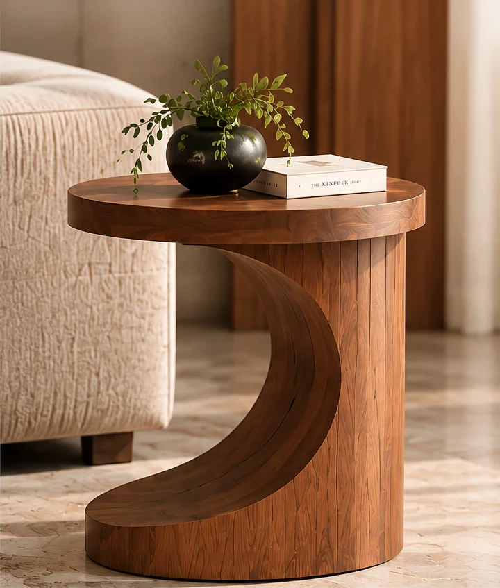 Mandir Bracket Side Table styled in a room