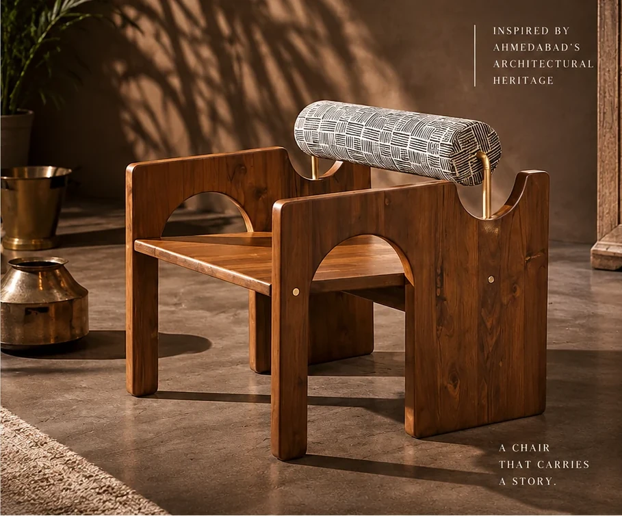 The Sabarmati Chair styled in a room
